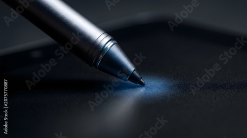 Digital Stylus Pen Drawing On Touchscreen Tablet Surface Close Up