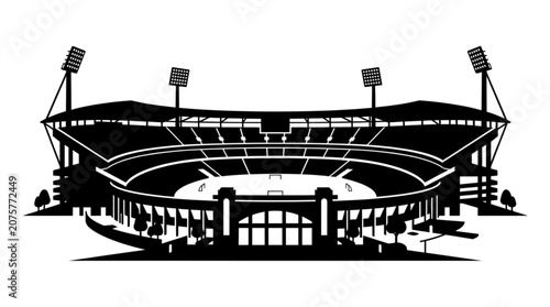 Perspective view of football stadium illustration vector