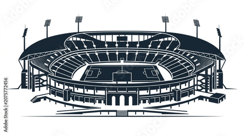 Perspective view of football stadium illustration vector