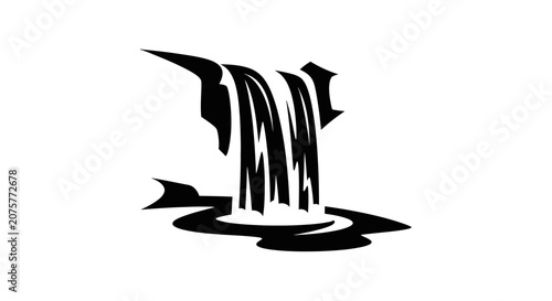 Abstract waterfall nature logo design.