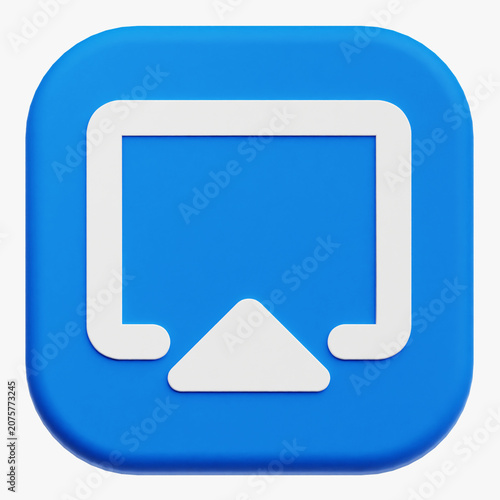 Foto Airplay 3D Icon Isolated On The White Background