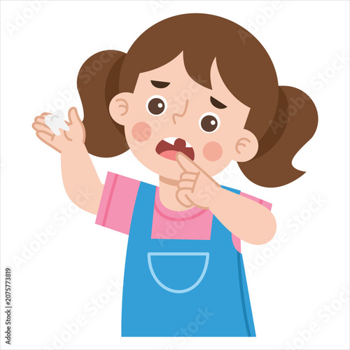 Girl Showing Loose Tooth