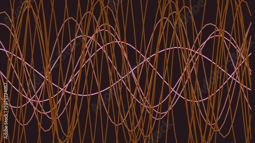 Abstract geometric wave pattern with overlapping lines on dark background