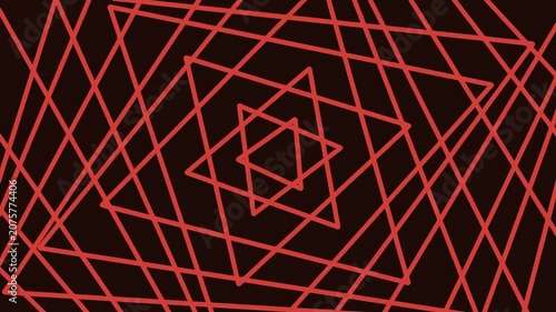 Abstract geometric pattern with red lines on black background