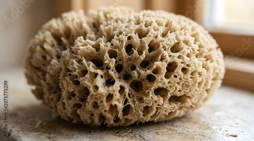 Natural Unbleached Sea Sponge With Porous Texture For Bathing
