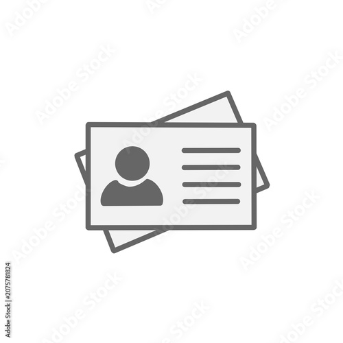 ID Card Flat Icon for Identification and Personal Information