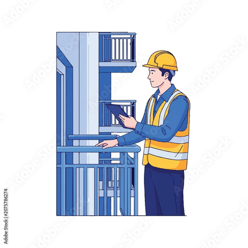 Man wearing hardhat and safety vest.