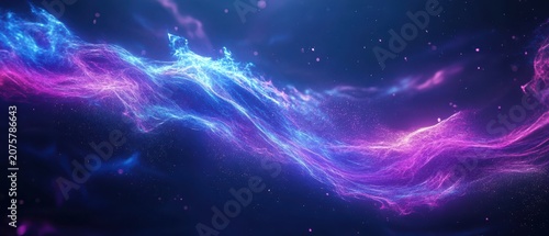Vibrant Cosmic Nebula With Swirling Purple Blue Gas Clouds In Deep Space galaxy stars