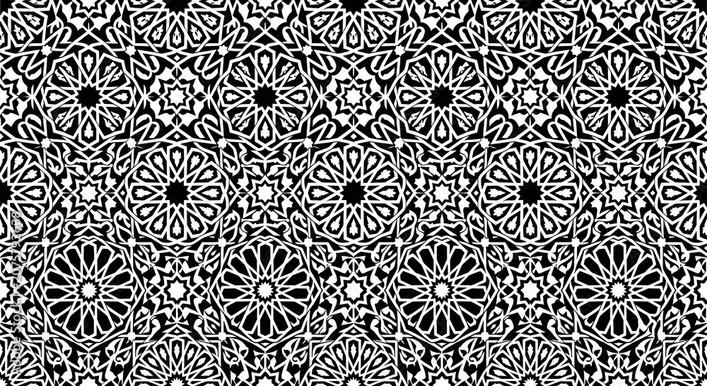 Fototapeta premium Monochrome Moroccan Tile Pattern