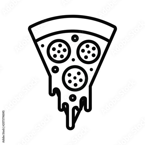 Pizza slice icon shows a triangular portion with melted cheese.