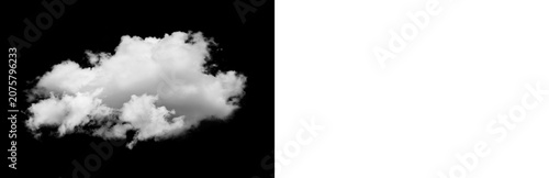 фотографія White cloud on black background isolated on transparent background