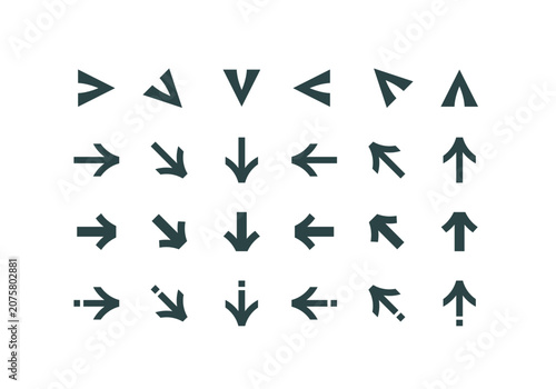 Set of modern simple arrow direction vector