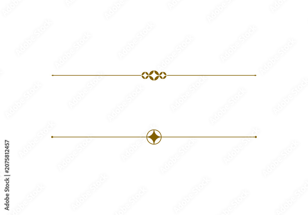 Fototapeta premium Sparkle star minimalist thin line divider or horizontal middle line separator