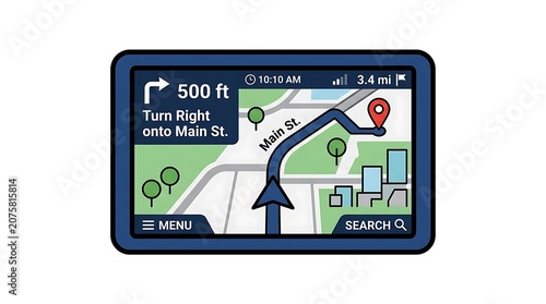 Road sign indicating right turn for main street.