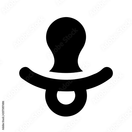 Baby Pacifier Silhouette — Icon for Infant Soothing, Parenting Support & Early Childhood Care
