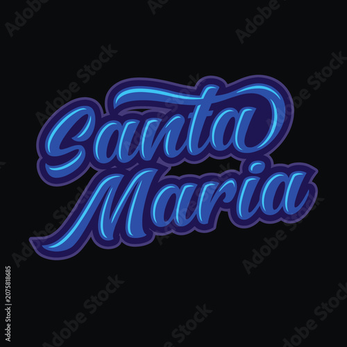An elegant typography artwork displaying the words 'Santa Maria' in a stylish, flowing font, perfect for branding, signage, or decorative purposes.