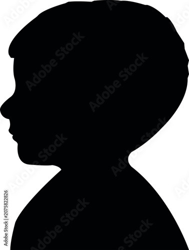 a boy head silhouette vector