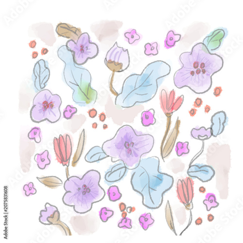 Watercolor Background Images: Flowers, Flower Fields, Floral Patterns