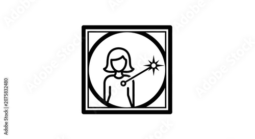 Woman with Sparkle Symbolizing Creativity, Inspiration, and New Ideas