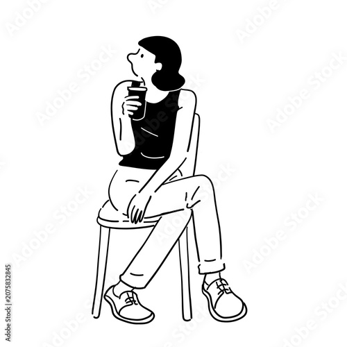 Stylish Woman Sitting Pose