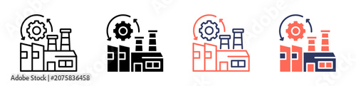 Foto industry revolution icon set multiple style collection