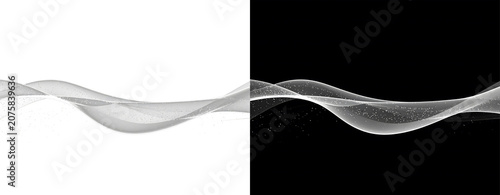 Smoke wave on black background.
