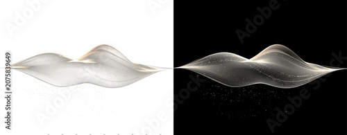 Smoke wave on white and black background.