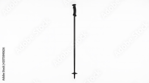 Professional carbon fiber hiking pole with black grip.
