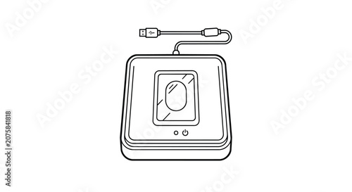 Modern Fingerprint Recognition Scanner Hardware with USB Connection for Digital Security and Biometric Access Control