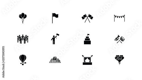 Canvas-taulu Black icons of celebration