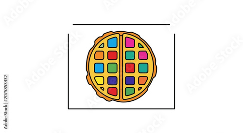 Colorful Waffle with Rainbow Squares