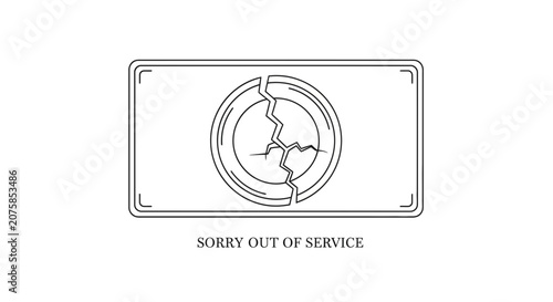 Cracked Screen Icon - Sorry Out of Service Message