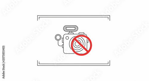 No Photography Allowed Sign Icon, Camera Forbidden Symbol, Prohibited Photo Graphic