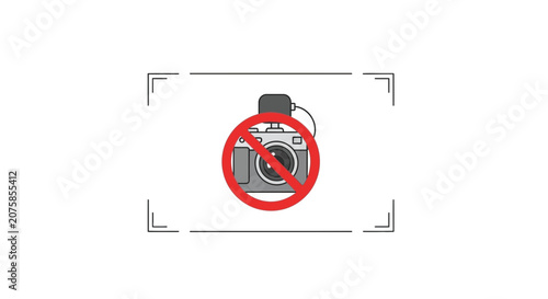 No Photography Allowed Sign, Camera Forbidden Symbol, Restricted Area