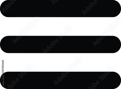 Three black horizontal bars on a white background representing a menu icon