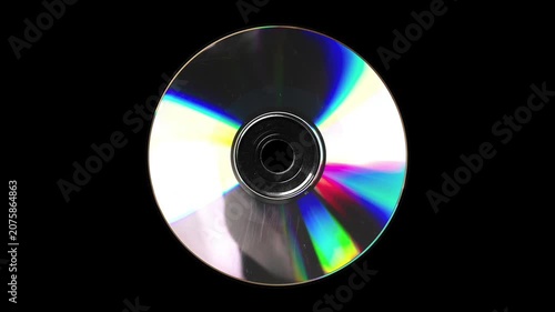 Vintage turntable CD media on black background