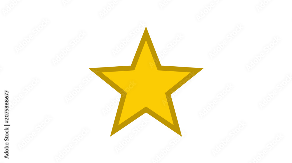 Fototapeta premium A simple golden star shape isolated on a clean white background