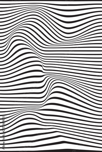 Foto Abstract background waves black and white lines geometric poster seamless patter
