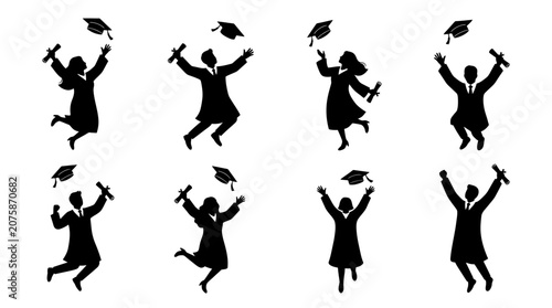 Foto Graduates Celebrating with Cap Toss.