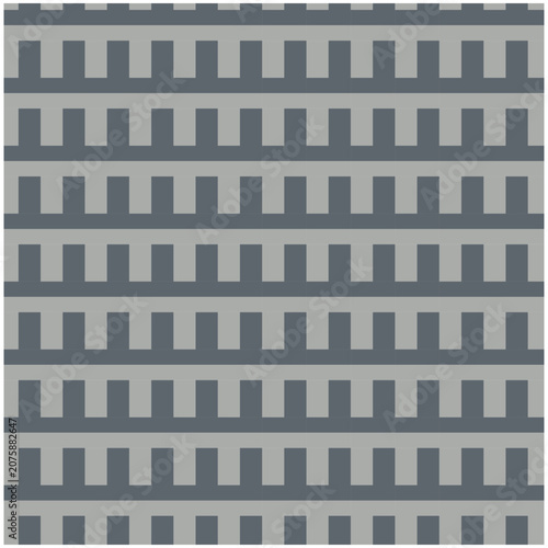 Tableau sur toile Seamless geometric pattern of gray architectural battlements and interlocking li