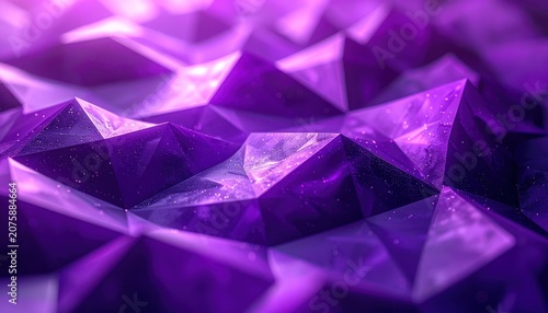 A close-up, abstract view of shimmering purple crystal facets.
