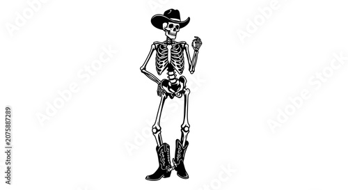 Cowboy Skeleton Illustration