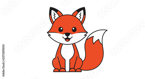 Cute cartoon fox vector illustration