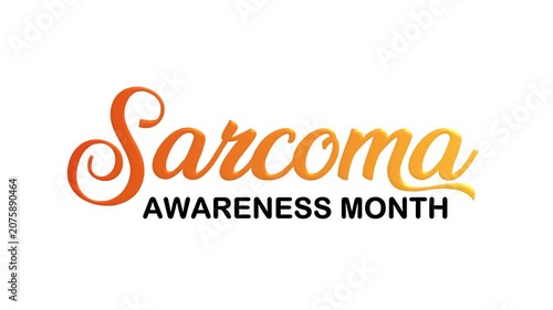 Sarcoma awareness month text animation suitable for logo design or social media graphics.