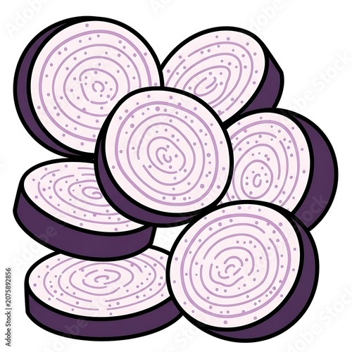 Purple swirled abstract floral pattern design.