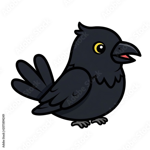 Black cartoon cat with wide eyes and whiskers.