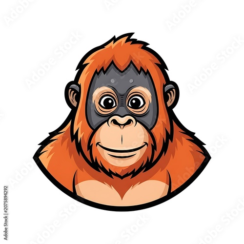 Cartoon face with big eyes and orange hair.