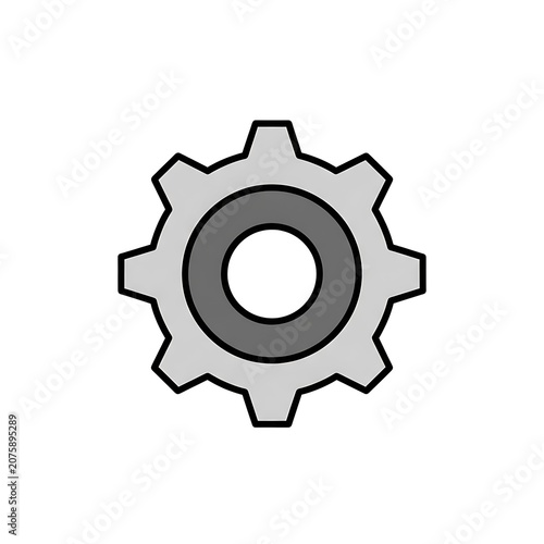 Minimalist gear icon with dark center circle.