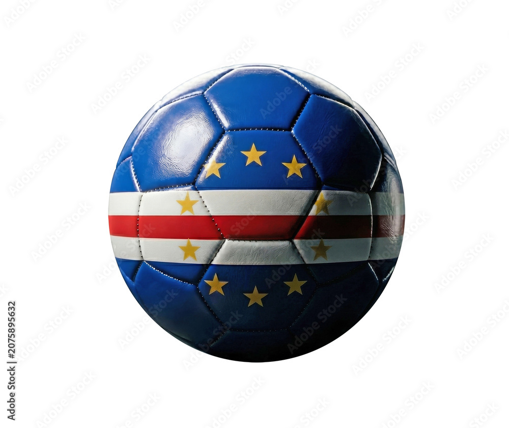 Naklejka premium soccer ball with cape verde flag
