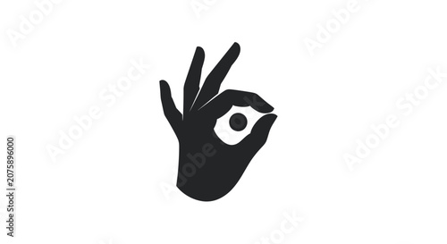 A black hand gesture with eye.